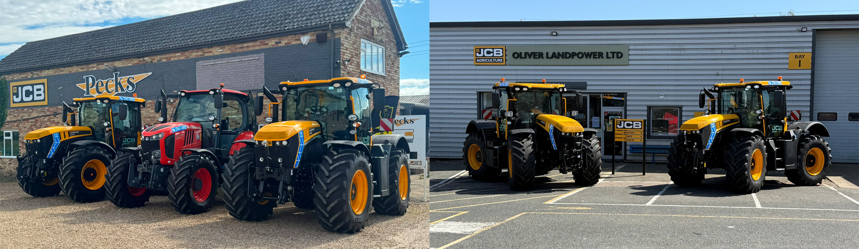new jcb Fastracs and kubota tractor at G & J Peck and Oliver Landpwer depots